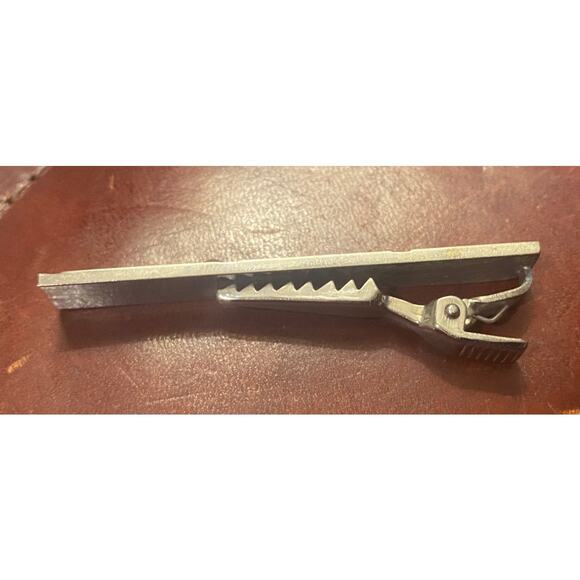 VTG Silver Tone 2 1/2" Tie Bar, Crystal Accent - Picture 2 of 3